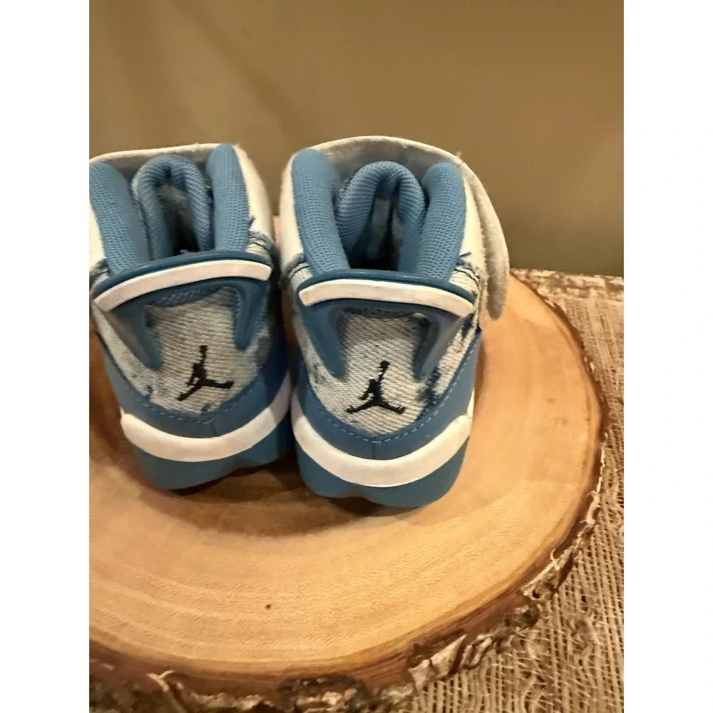Jordan 6 Rings Tennis Shoes Toddler Size 10C Blue White Dutch‎ DM8954-100 VGUC